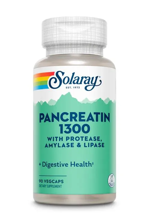 Панкреатин Solaray Pancreatin 1300, 90 веганських капсул
