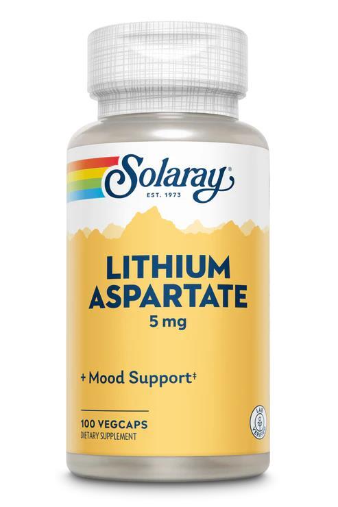 Лития аспартат Solaray Lithium Aspartate 5, 100 веганских капсул