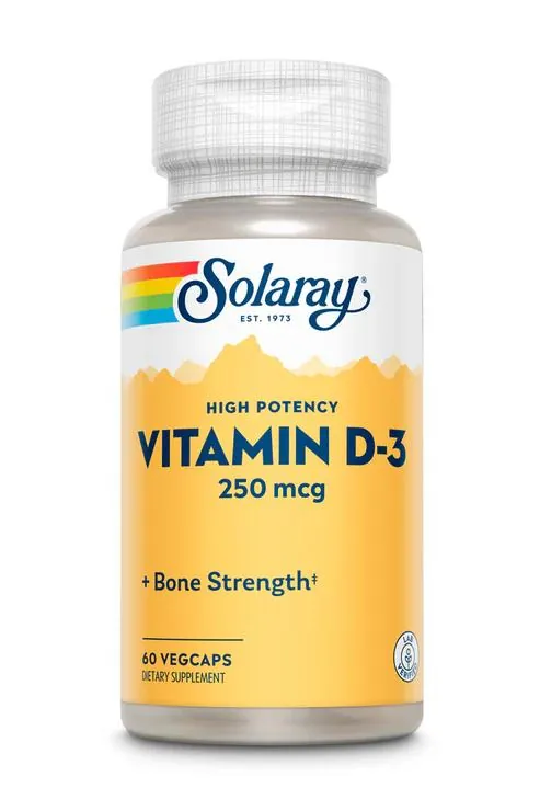 Вітамін D3 Solaray Vitamin D3 10000, 60 веганських капсул
