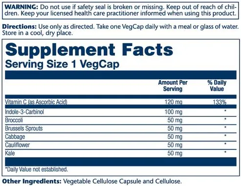 Індол-3-карбінол Solaray Indole-3-Carbinol 100, 30 капсул