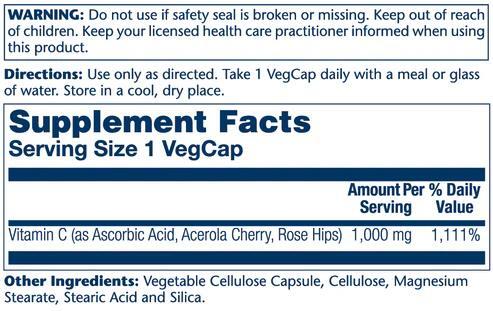 Вітамін С Solaray Timed Release Vitamin C 1000, 100 веганських капсул