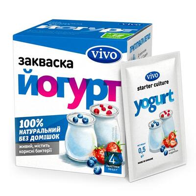 Закваска бактериальная Vivo Йогурт по 0.5 г №4 в пакет.