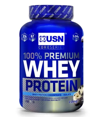 Протеїн сироватковий змішаний USN 100% Premium Whey Protein печиво та крем, 2,28 кг