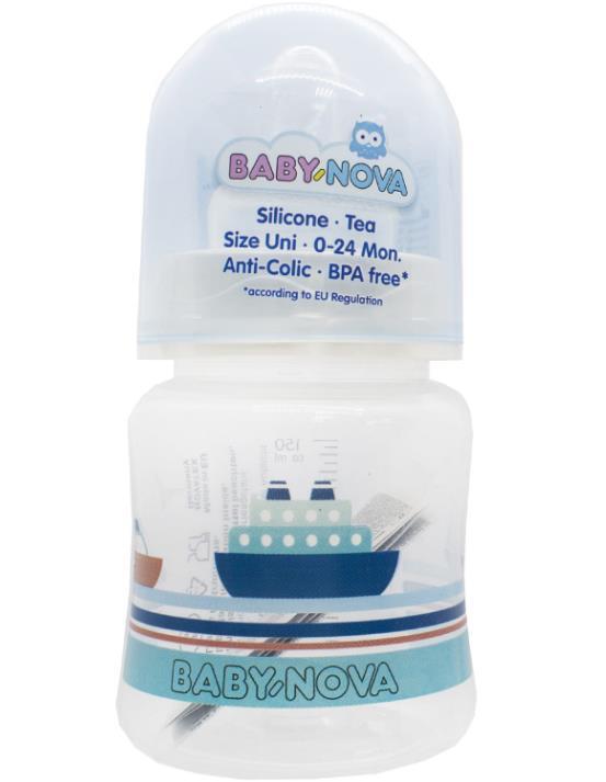 Бутылочка Baby-Nova 45001 полипропилен с декором, 150 мл