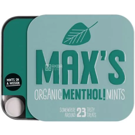Драже органічне Max's зі смаком ментолу, 35 г