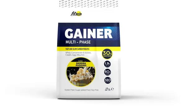 Гейнер FitWin Gainer Multi-Phase банановий пудинг, 1500 г