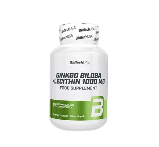 Натуральна добавка Biotech Ginkgo Biloba + Lecithin 1000 mg, 90 капсул