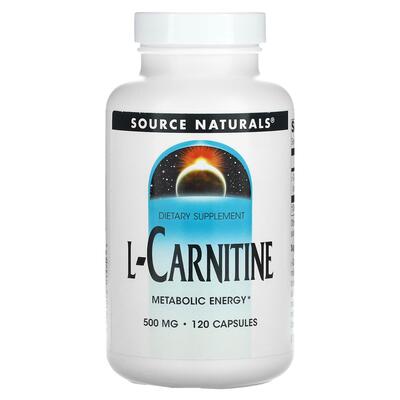 L-карнитин Source Naturals L-Carnitine 500 мг, 120 капсул