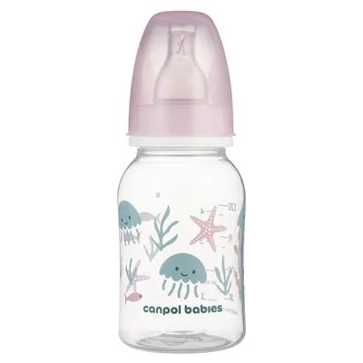 Пляшечка Canpol Babies 11/860_pin Love&Sea стандартна рожева, 120 мл