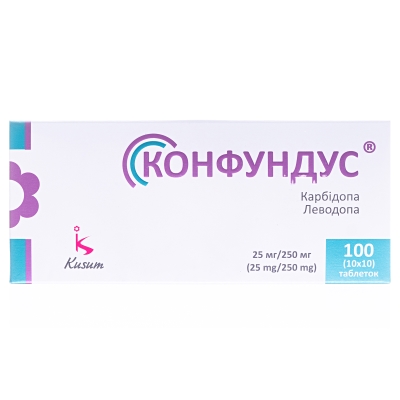 Конфундус таблетки по 25 мг/250 мг №100 (10х10)