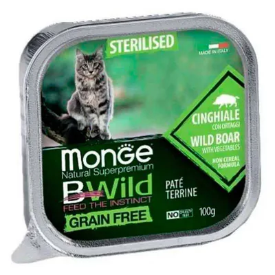 Паштет Monge BWild Grain Free Sterilized Cat для стерилізованих котів дикий кабан, 100 г