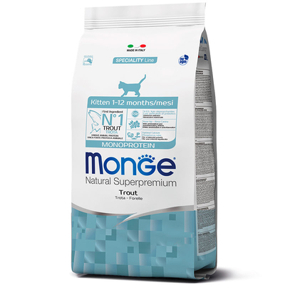 Корм сухой Monge Kitten для котят возрастом от 1 до 12 месяцев с форелью, 400 г