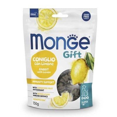 Лакомство для собак Monge Gift Dog Immunity support с кроликом и лимоном, 150 г