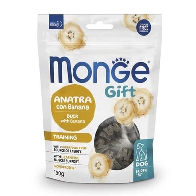 Лакомство для собак Monge Gift Dog Training с уткой и бананом, 150 г