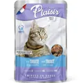 Корм вологий Plaisir Adult Sterilized Cat з фореллю та креветками для дорослих стерилізованих котів (шматочки в соусі), 100 г