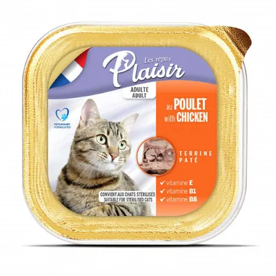 Корм вологий Plaisir Adult Sterilized Cat Terrine з куркою для дорослих стерилізованих котів, 100 г