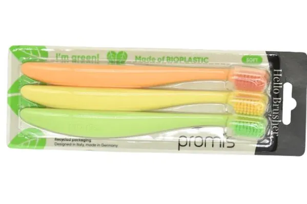 Зубна щітка Promis brush trio colored кольорове тріо, 3 шт