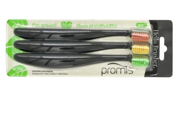 Зубна щітка Promis brush trio black чорне тріо, 3 шт