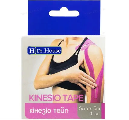 Кінезіо тейп H Dr. House 5 см х 5 м, рожевий