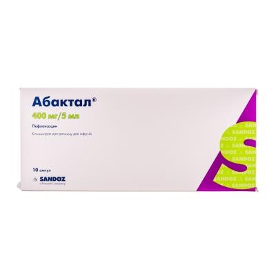 Абактал концентрат для р-ра д/инф. 400 мг/5 мл по 5 мл №10 в амп.