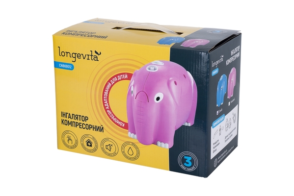 Інгалятор Longevita CNB69012 Pink компресорний