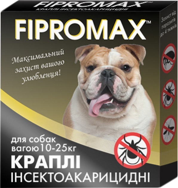 Капли Fipromax для средних собак весом 10-25 кг, 2 пипетки