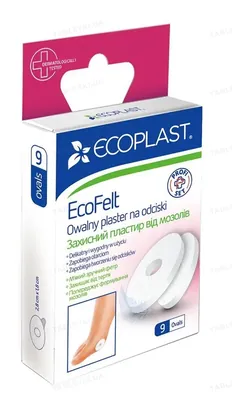 Пластир мозольний Ecoplast EcoFelt захисний від мозолів овальний, 9 штук