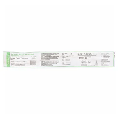 Катетер урологічний Medicare Latex Foley Catheter 2-Way тип Фолея латексний 12 Fr, 2-ходовий, 1 штука