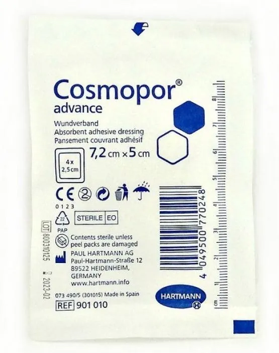 Пов'язка пластирна Cosmopor advance 7,2 см х 5 см стерильна, 1 штука