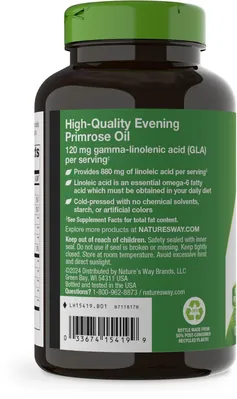 Олія примули вечірньої Nature's Way Evening Primrose 1300 мг, 120 м'яких капсул