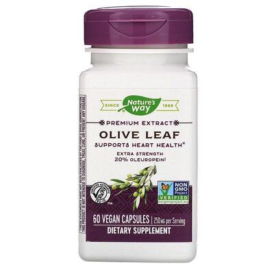 Оливы листьев экстракт Nature's Way Olive Leaf, 60 веганских капсул