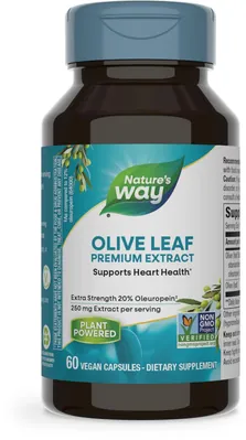 Оливи листя екстракт Nature's Way Olive Leaf Premium Extract, 60 веганських капсул