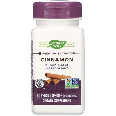 Корицы экстракт Nature's Way Cinnamon стандартизированный, 60 капсул