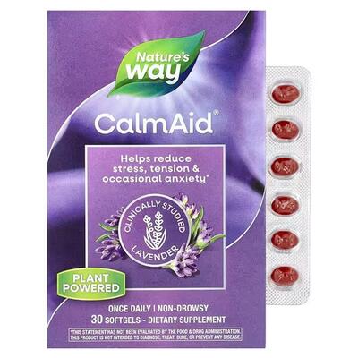 Успокаивающее с лавандой Nature's Way CalmAid Clinically Studied Lavender, 30 мягких капсул