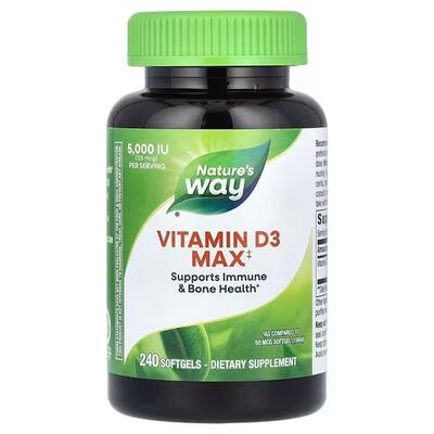 Вітамін D-3 Nature's Way Vitamin D3 Max 125 мкг (5000 МО), 240 гелевих капсул