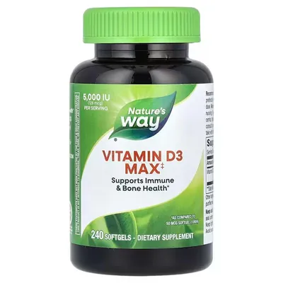 Вітамін D-3 Nature's Way Vitamin D3 Max 125 мкг (5000 МО), 240 гелевих капсул