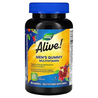 Мультивитамины для мужчин Nature's Way Alive! Men's Gummy MultiVitamin фрукты, 60 жевательных конфет
