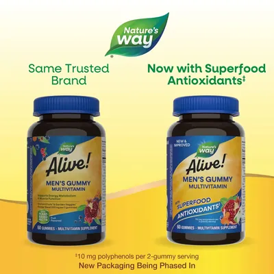 Мультивітаміни для чоловіків Nature's Way Alive! Men's Gummy MultiVitamin фрукти, 60 жувальних цукерок