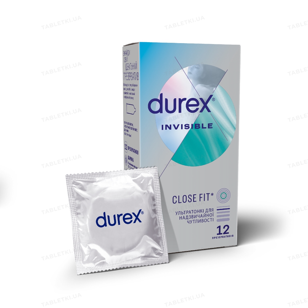 Презервативы латексные Durex Invisible ультратонкие, 12 штук ...