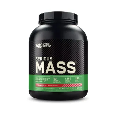 Гейнер Optimum Nutrition Serious Mass, полуниця, 2,72 кг