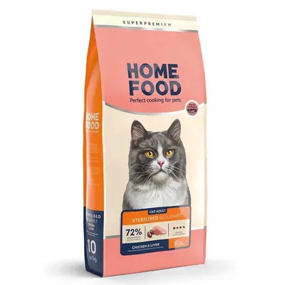 Корм сухий Home Food для вибагливих котів з куркою і печінкою, 10 кг