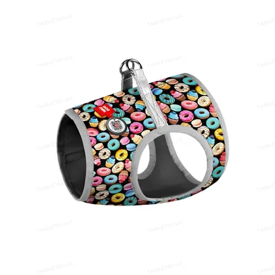 Шлея для собак Collar WAUDOG Clothes Пончик м'яка з QR паспортом розмір XS1, обхват грудей 24-27 см, обхват шиї 18-20 см