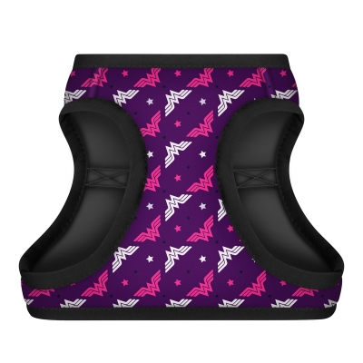 Шлея для собак Collar WAUDOG Clothes Чудо-женщина фиолет мягкая с QR паспортом размер XS1, обхват груди 24-27 см, обхват шеи 18-20 см