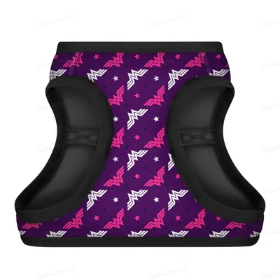 Шлея для собак Collar WAUDOG Clothes Чудо-жінка фіолет м'яка з QR паспортом розмір XS1, обхват грудей 24-27 см, обхват шиї 18-20 см