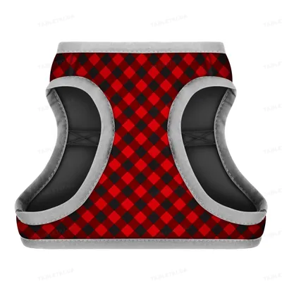 Шлея для собак Collar WAUDOG Clothes Шотландка червона м'яка з QR паспортом розмір XS3, обхват грудей 32-35 см, обхват шиї 22-24 см