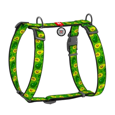 Шлея для собак Collar WAUDOG Nylon Авокадо анатомическая H-образная с QR-паспортом размер S, пластик