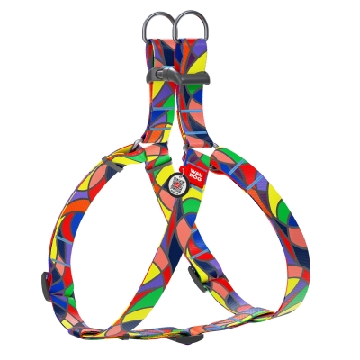 Шлея для собак Collar WAUDOG Nylon Витраж, с QR паспортом ширина 25 мм, длина 60-90 см