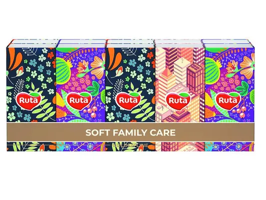 Хусточки паперові Ruta Family Care, 10 шт х 10 уп
