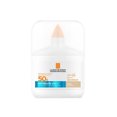 Сироватка сонцезахисна для обличчя La Roche-Posay Anthelios UV Air SPF50+ невагома зволожуюча з антиоксидантами з тонуючим ефектом, 50 мл