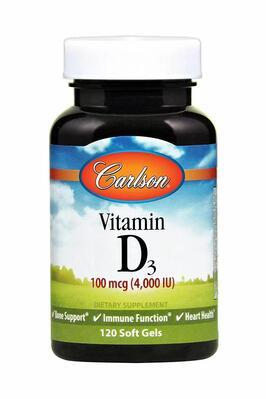 Витамин Д3 Carlson Labs Vitamin D3 4000 МЕ, 120 капсул